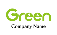GREEN・単語・英語・葉・自然・キャンプをイメージしたロゴデザイン