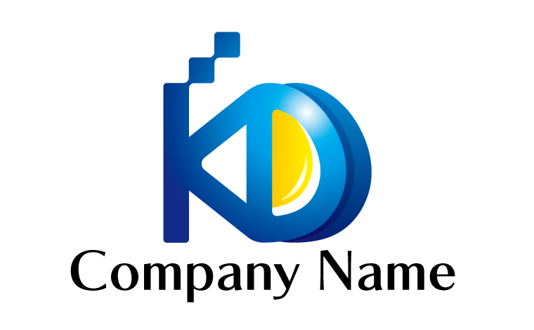 K・D・アルファベット・イニシャル・飛躍・上昇をイメージしたロゴデザイン