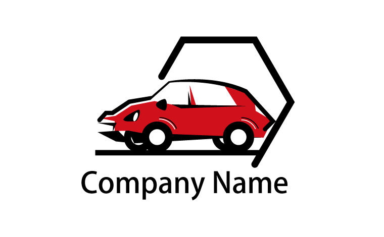自動車・トンネル・イラスト風・前進・レンタカーをイメージしたロゴデザイン