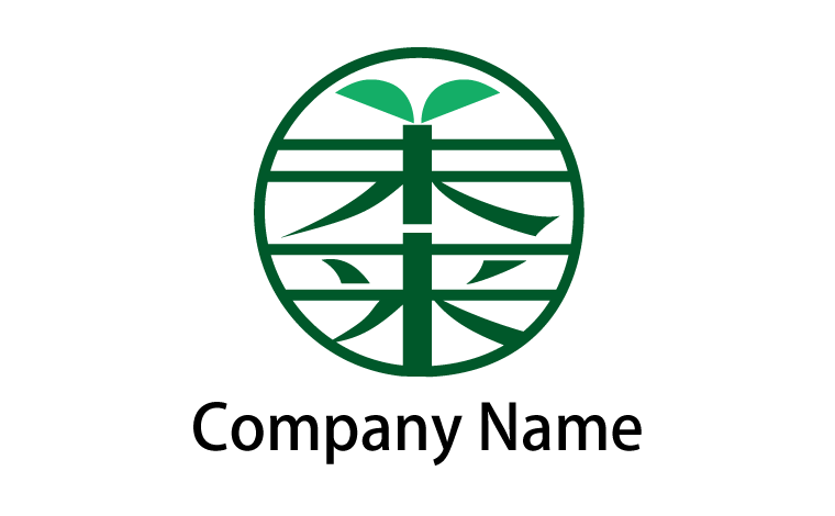 漢字・円形・芽・希望・明るいをイメージしたロゴデザイン