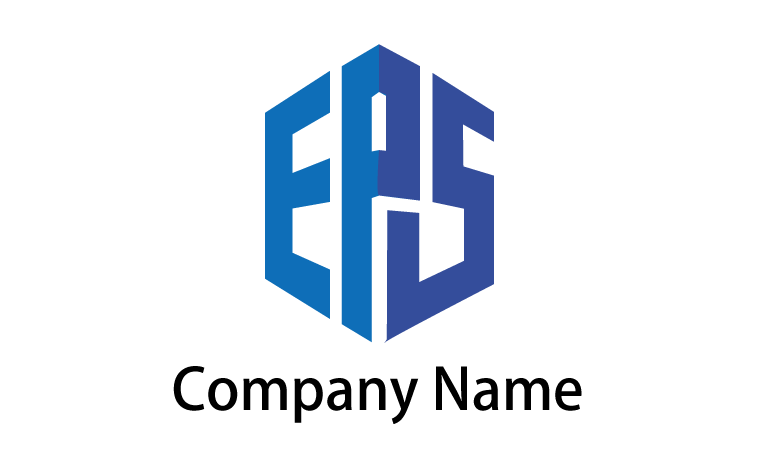 E・P・S・アルファベット・イニシャル・立方体をイメージしたロゴデザイン