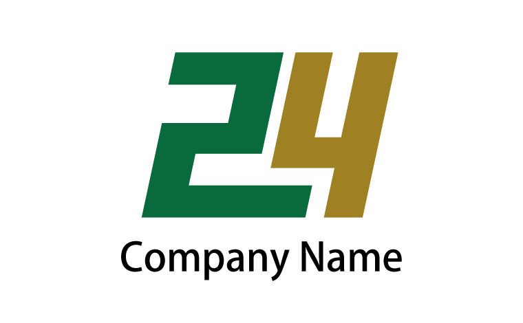 数字・シンプル・24・フラット・時間をイメージしたロゴデザイン