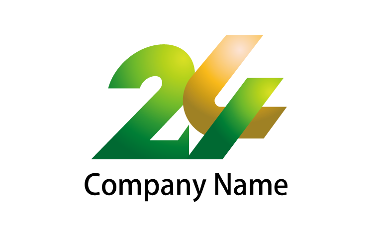 24・数字・さわやか・時間・継続をイメージしたロゴデザイン