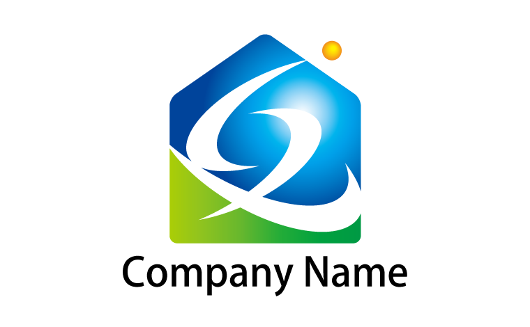 家・S・アルファベット・イニシャル・自然をイメージしたロゴデザイン