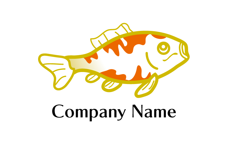 鯉・魚・ポップ・かわいい・イラスト風をイメージしたロゴデザイン
