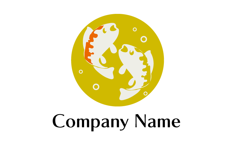 鯉・魚・和風・円形・優雅をイメージしたロゴデザイン