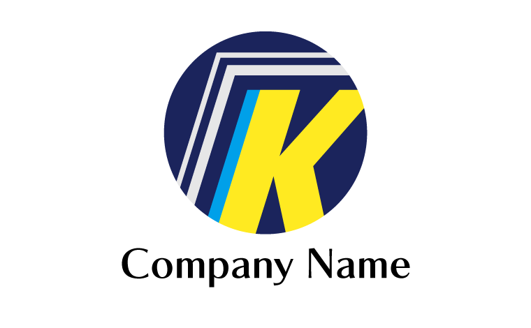 K・アルファベット・イニシャル・円形・安定をイメージしたロゴデザイン