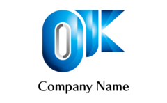 O・K・アルファベット・イニシャル・かっこいいをイメージしたロゴデザイン