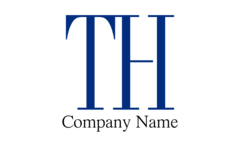 T・H・アルファベット・イニシャル・シンプルをイメージしたロゴデザイン
