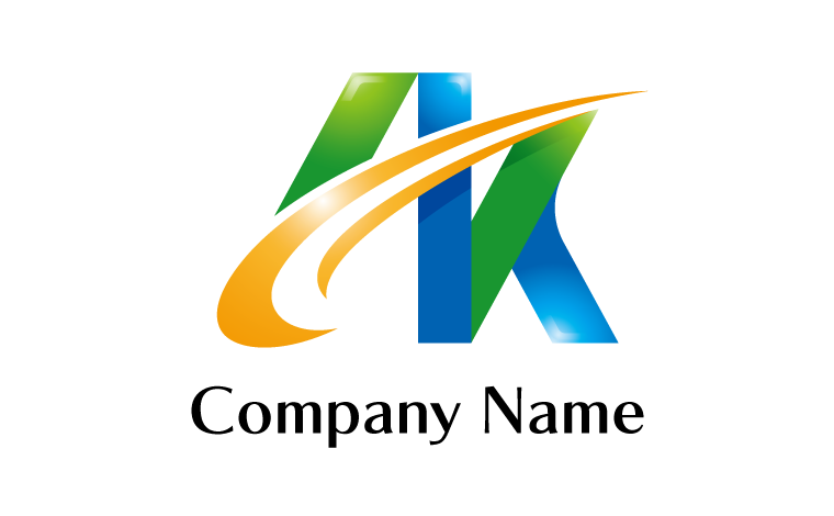 A・K・アルファベット・飛躍・未来をイメージしたロゴデザイン