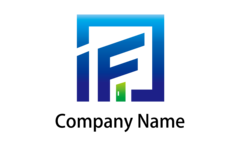 F・アルファベット・イニシャル・入口・四角形をイメージしたロゴデザイン