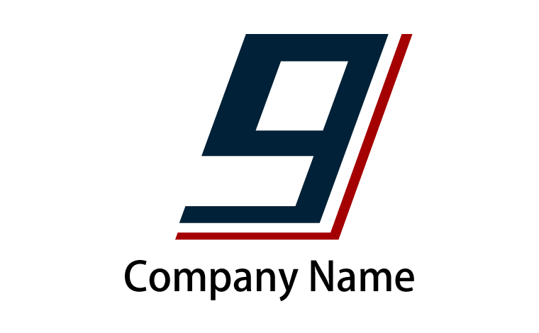 9・数字・シンプル・かっこいい・背番号をイメージしたロゴデザイン