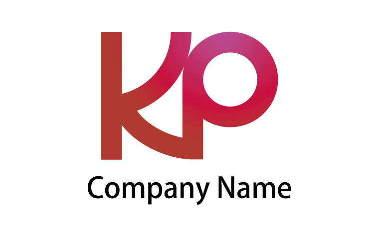 K・P・アルファベット・イニシャル・シンプルをイメージしたロゴデザイン