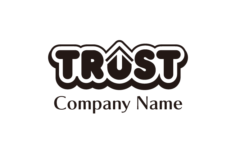 TRUST・アルファベット・英単語・上昇・信頼をイメージしたロゴデザイン