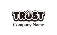 TRUST・アルファベット・英単語・上昇・信頼をイメージしたロゴデザイン