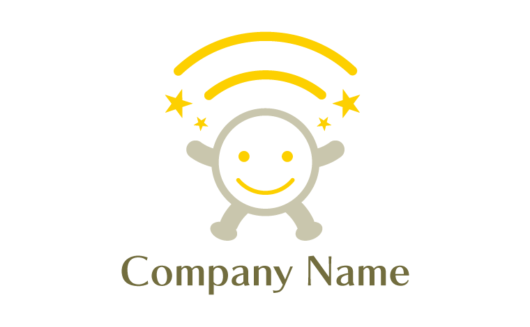 ひらめき・笑顔・かわいい・ポップ・星をイメージしたロゴデザイン