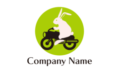 加速するバイクとうさぎ