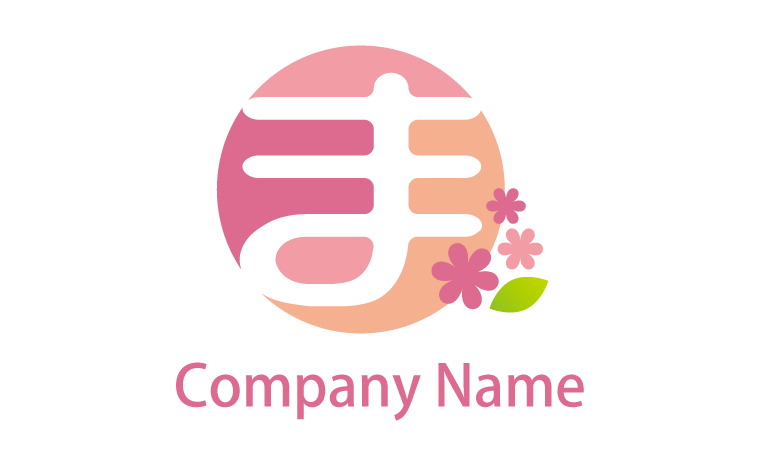 ひらがな・ま・はな・かわいい・ポップをイメージしたロゴデザイン