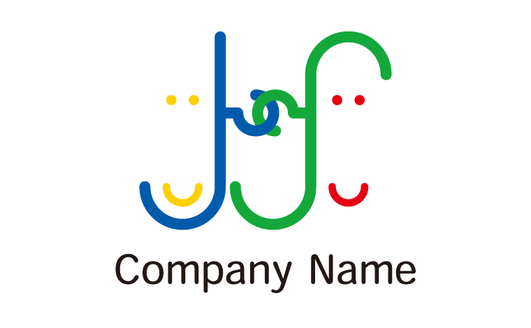 JS・アルファベット・イニシャル・笑顔・フックをイメージしたロゴデザイン