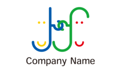 JS・アルファベット・イニシャル・笑顔・フックをイメージしたロゴデザイン