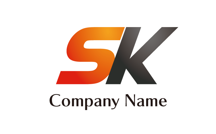 SK・アルファベット・イニシャル・活発・落着きをイメージしたロゴデザイン