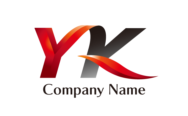 YK・アルファベット・イニシャル・かっこいい・関連をイメージしたロゴデザイン