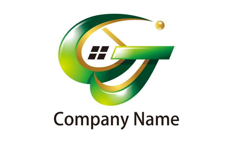 家・GJ・アルファベット・イニシャル・かっこいいをイメージしたロゴデザイン