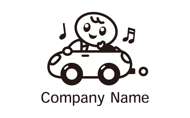 こども・音符・楽しい・車・かわいいをイメージしたロゴデザイン