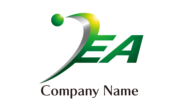 EA・アルファベット・イニシャル・清々しい・上昇気流をイメージしたロゴデザイン