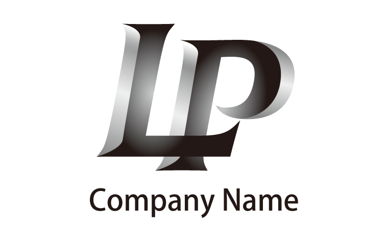 LP・アルファベット・イニシャル・かっこいいをイメージしたロゴデザイン