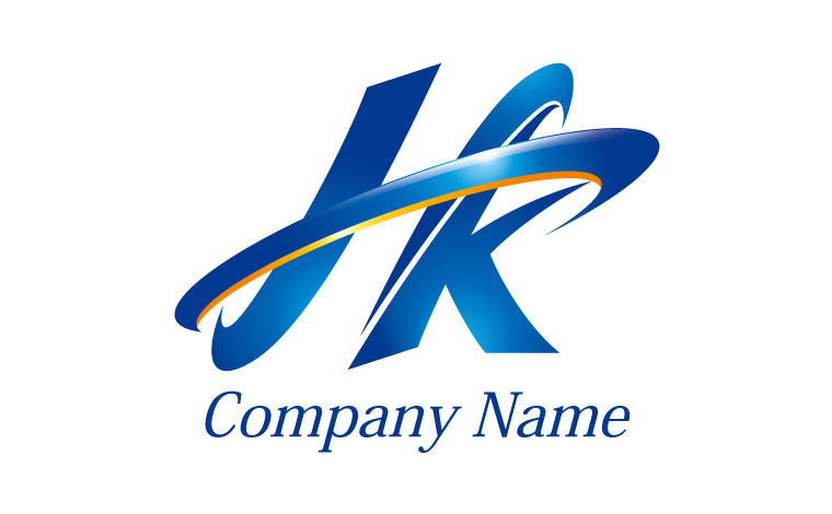 JK・アルファベット・イニシャル・上昇気流・リングをイメージしたロゴデザイン