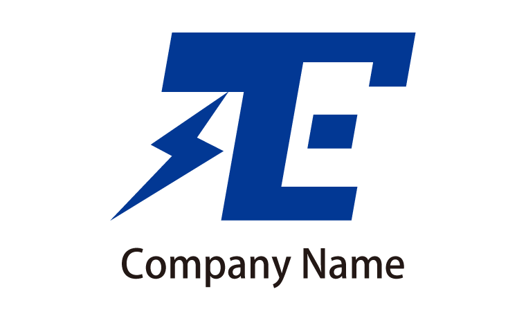 TEC・アルファベット・イニシャル・稲妻・エネルギーをイメージしたロゴデザイン