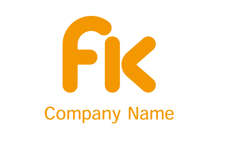 FK・アルファベット・イニシャル・ソフト・ポップをイメージしたロゴデザイン