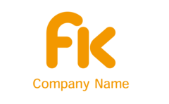 FK・アルファベット・イニシャル・ソフト・ポップをイメージしたロゴデザイン
