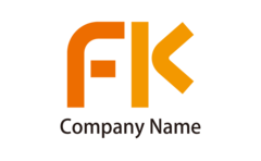 FK・アルファベット・イニシャル・シンプル・やわらかいをイメージしたロゴデザイン