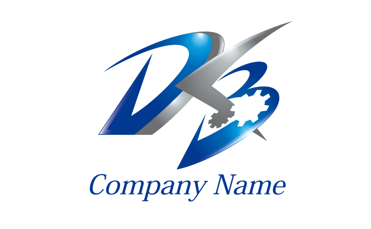 DB・アルファベット・イニシャル・技術・機械をイメージしたロゴデザイン