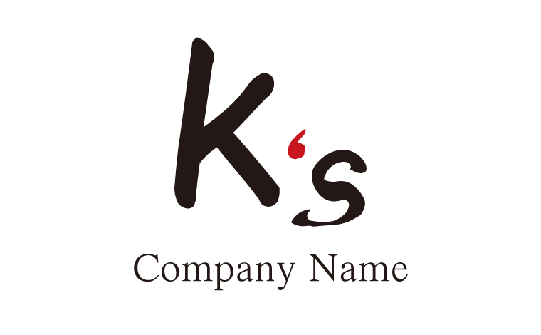 KS・アルファベット・イニシャル・筆書き・和風をイメージしたロゴデザイン