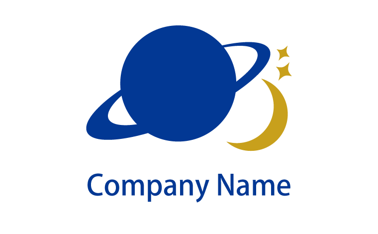 惑星・土星・月・宇宙・スペースをイメージしたロゴデザイン