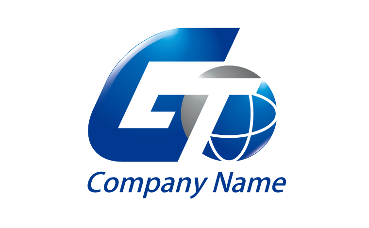 GT・アルファベット・イニシャル・かっこいい・地球をイメージしたロゴデザイン