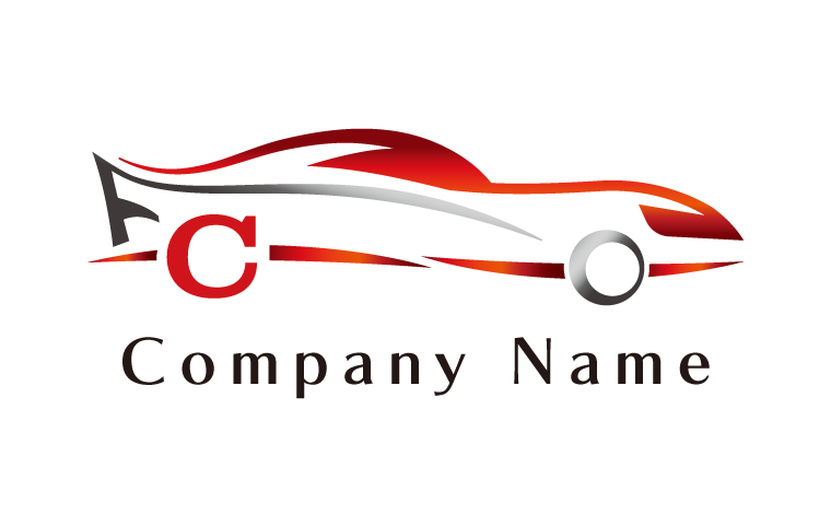 流線形・車・スポーツカー・C・アルファベットをイメージしたロゴデザイン