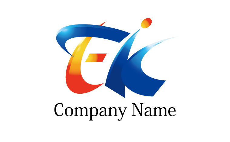 EK・アルファベット・イニシャル・向上心・個性的をイメージしたロゴデザイン