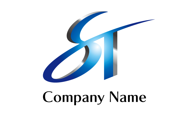 ST・アルファベット・イニシャル・向上・先進性をイメージしたロゴデザイン