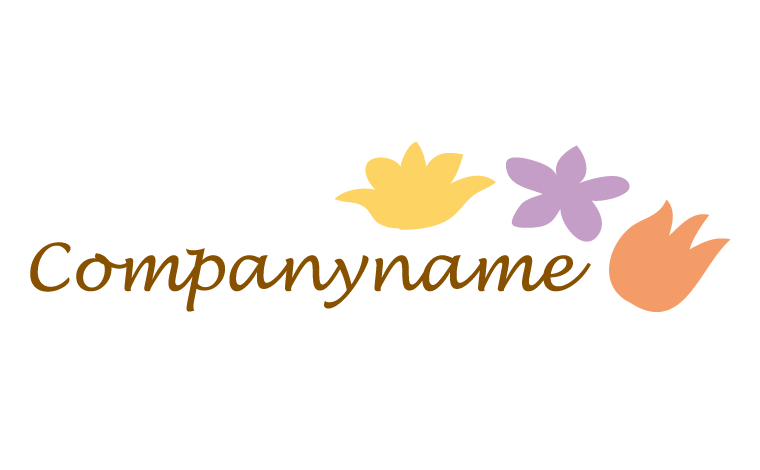 フラワー・花びら・かわいい・植物・手書き風・イラスト風・チューリップ・すみれ・菊をイメージしたロゴデザイン
