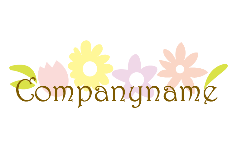 イラスト風・手書き風・キュート・植物・フラワー・チューリップ・ひまわり・コスモス・すみれ・華やかをイメージしたロゴデザイン