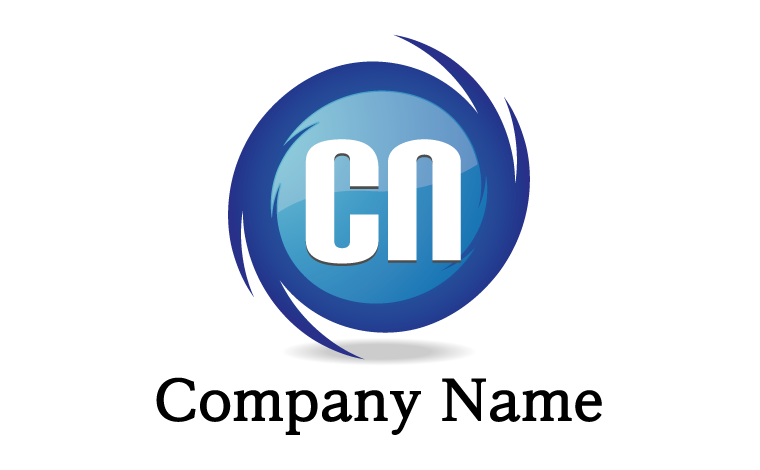 アルファベット・イニシャル・C・N・球体・回転・魂をイメージしたロゴデザイン
