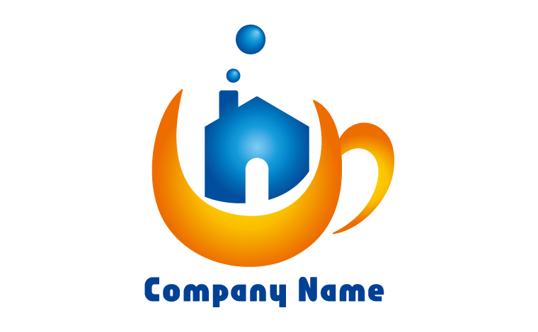 喫茶店・コーヒーカップ・癒し・くつろぎをイメージしたロゴデザイン