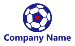ハートとかわいいサッカーチーム
