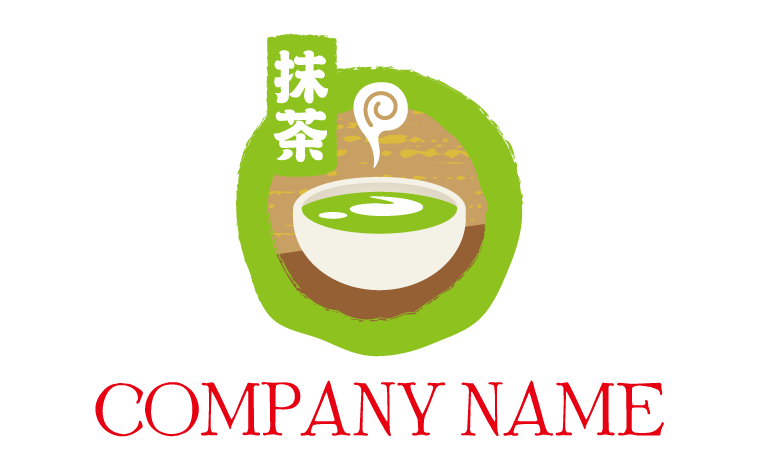 和風・抹茶・喫茶店・休憩処・ほっと一息・かわいい・イラスト風をイメージしたロゴデザイン