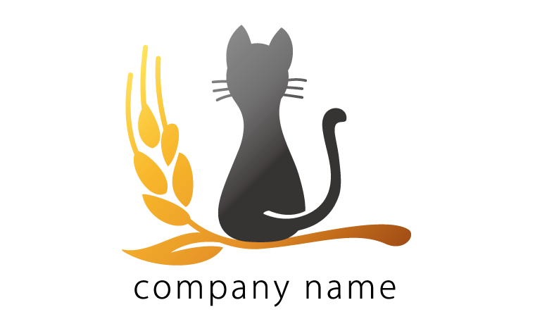 かわいい・愛らしい・猫・ほのぼの・麦・小麦・ベーカリーをイメージしたロゴデザイン
