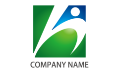 四角形・人・アルファベット・イニシャル・H・アクティブ・ダイナミック・拡大をイメージしたロゴデザイン